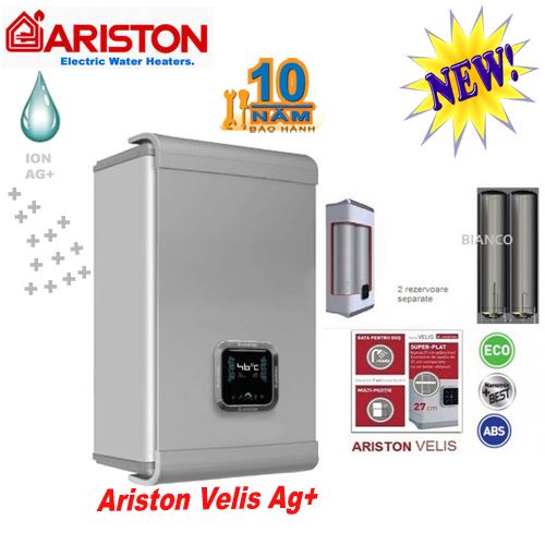 Bình nóng lạnh Ariston Velis SS Ag+ 50L (ion bạc Màu trắng)