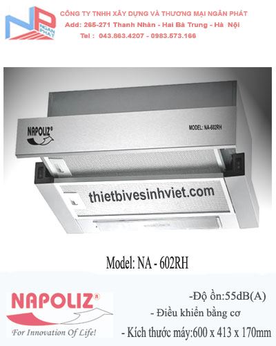 Máy hút mùi dạng âm tủ Napoliz NA-602RH