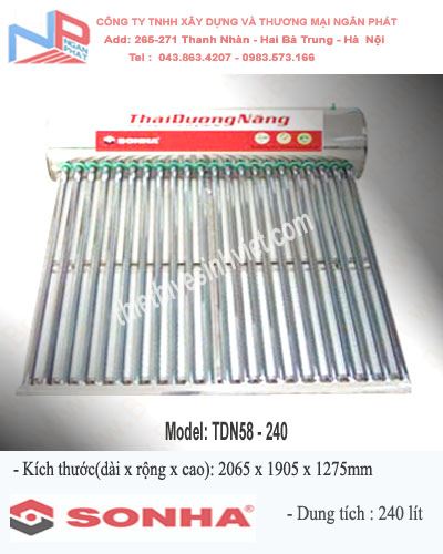Thái dương năng Sơn Hà TDN58-240(Ф58)
