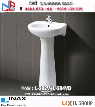 Bộ chậu rửa Lavabo chân dài Màu trắng Inax L-282V+L-284VD
