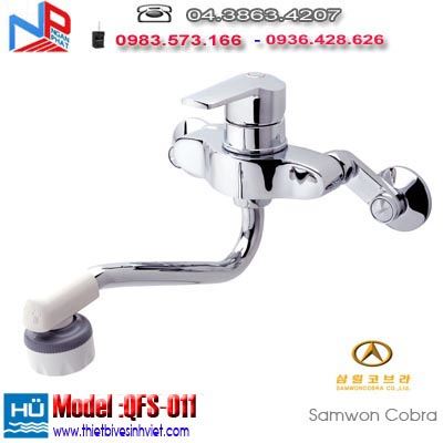 Vòi bếp rửa bát nóng lạnh cắm tường nhập khẩu Hàn Quốc Samwon QFS-011