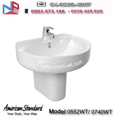 Chậu rửa + chân Lavabo Americanstandard 0552-WT/ 0740-WT
