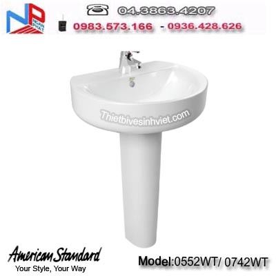 Chậu rửa + chân Lavabo Americanstandard 0552-WT/ 0742-WT