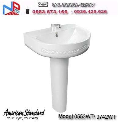 Chậu rửa + chân Lavabo Americanstandard 0553-WT/ 0742-WT