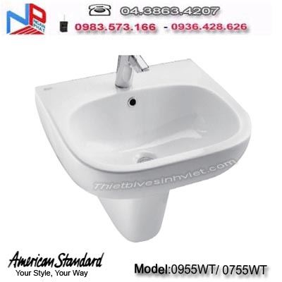 Chậu rửa + chân Lavabo Americanstandard 0955-WT/ 0755-WT