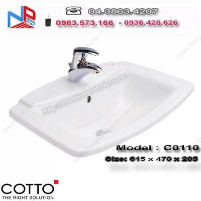 Chậu rửa lavabo COTTO Thái Lan thả bàn đá C0110