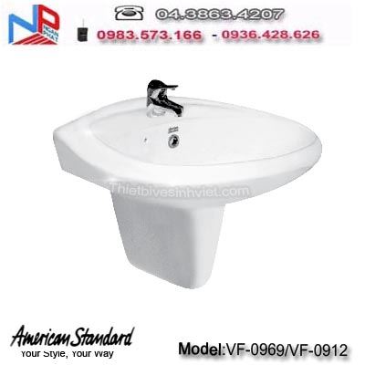 Chậu rửa + chân Lavabo Americanstandard VF-0969/ VF-0912