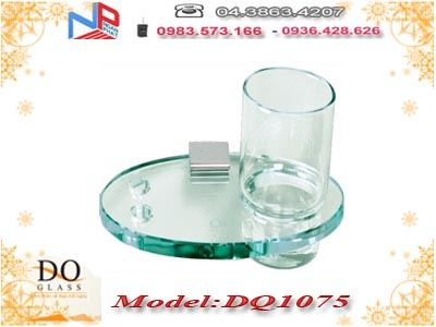Phụ kiện phòng tắm – Giá đựng cốc đánh răng đơn kính cường lực Đình Quốc DQ1075
