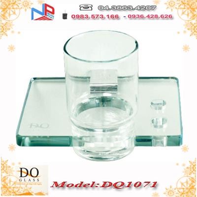 Phụ kiện phòng tắm – Giá đựng cốc đánh răng đơn kính cường lực Đình Quốc DQ1077