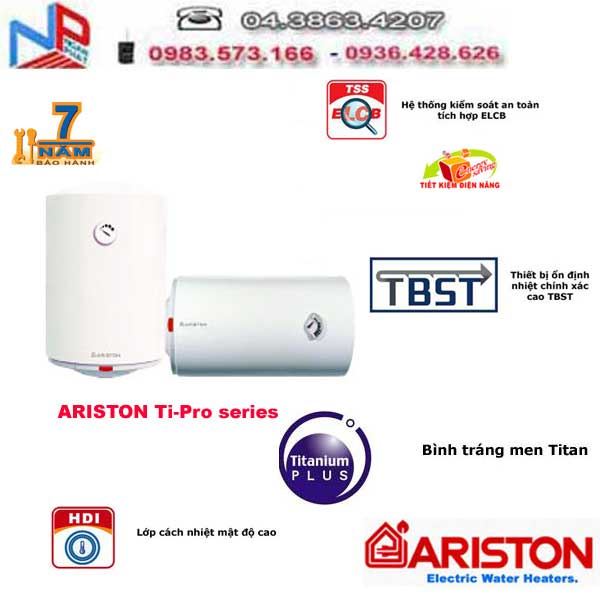 Bình nóng lạnh Ariston 80L Treo đứng TiPro 80 V 2,5 FE
