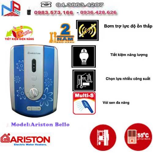 Bình nóng lạnh trực tiếp Ariston Bello (Có màu Có bơm)