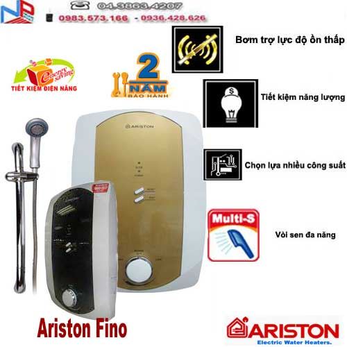 Bình nóng lạnh trực tiếp Ariston Fino (Có màu Có bơm)