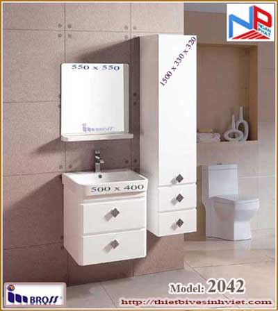 Bộ tủ chậu PVC cao cấp BROSS 2042