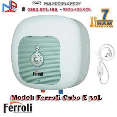 Bình nóng lạnh Ferroli Cubo E 30L (Titanium Chống giật)