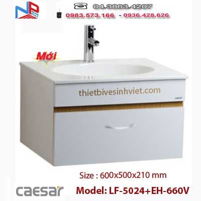 Chậu rửa Lavabo liền bàn Caesar LF5024 + Tủ lavabo bằng nhựa EH660V