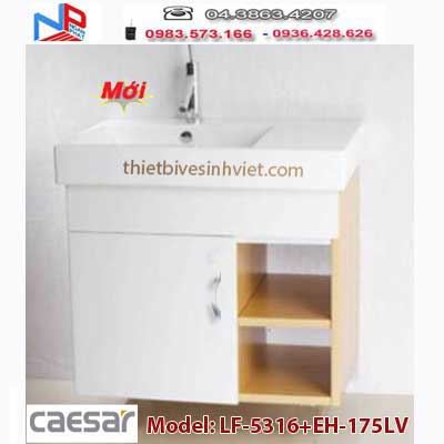 Chậu rửa Lavabo liền bàn Caesar LF5316 + Tủ lavabo bằng nhựa EH175VL(R)