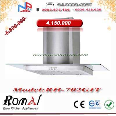 Máy hút mùi kính thẳng Romal RH-702GIT