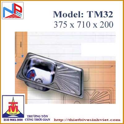 Chậu rửa bát Tân Mỹ 1 hố Inox có bàn TM32
