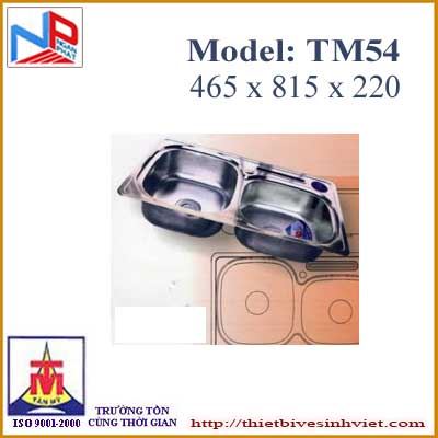 Chậu rửa bát Tân Mỹ 2 hố Inox không bàn TM54