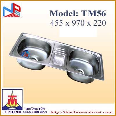 Chậu rửa bát Tân Mỹ 3 hố Inox (1 hố nhựa) không bàn TM56