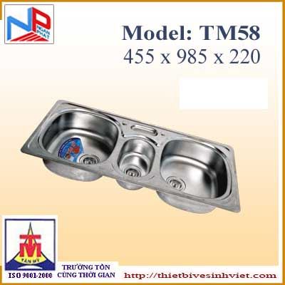 Chậu rửa bát Tân Mỹ 4 hố Inox không bàn TM58