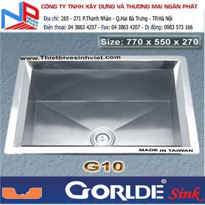 Chậu rửa bát 1 hố hộp vuông Gorlde G10
