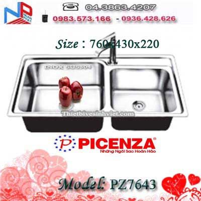 Chậu rửa bát  INOX Picenza 2 hố không bàn PZ7643