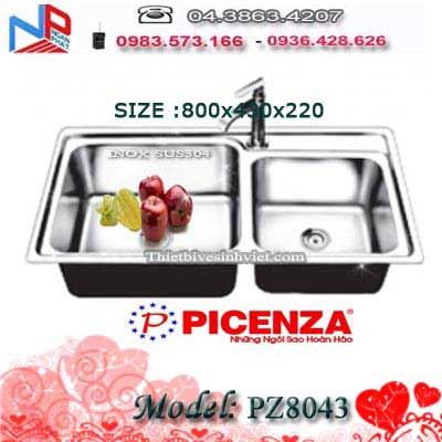 Chậu rửa bát  INOX Picenza 2 hố không bàn PZ8043