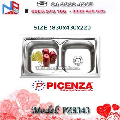 Chậu rửa bát  INOX Picenza 2 hố không bàn PZ8343