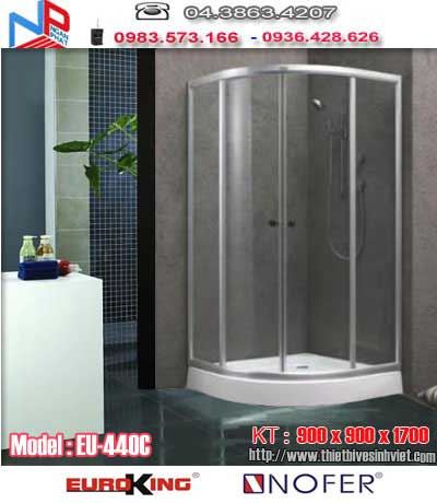 Cabin tắm đứng vách kính nhập khẩu Malaysia đế thấp Euroking-Nofer EU-440C (Kích thước:900 x 900 x 1700)
