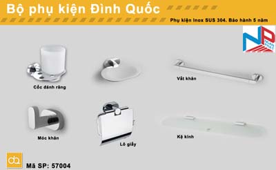 Phụ kiện phòng tắm – Bộ phụ kiện phòng tắm Đình Quốc DQ 57004
