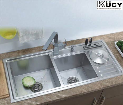 Chậu rửa bát 2 hố nhập khẩu Kucy KS-1150B