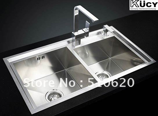 Chậu rửa bát 2 hố không bàn nhập khẩu Kucy KS-8852