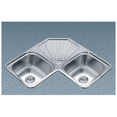 Chậu rửa bát 2 hố Gorlde GD5408 đặt góc