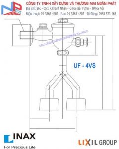 Van xả nhấn tiểu nam INAX UF-4VS (Ống cong)