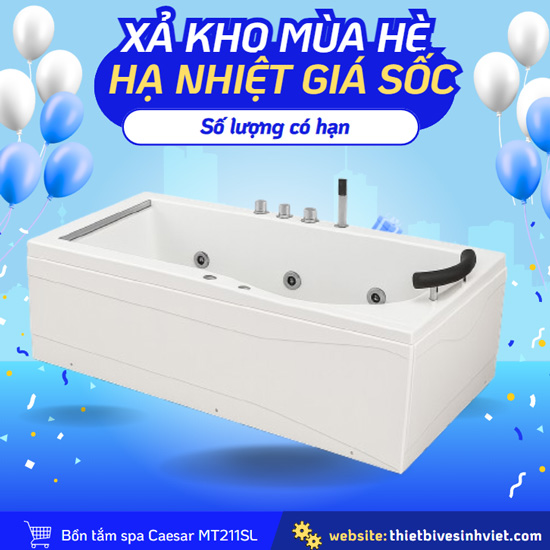 Bồn tắm massage sục khí Caesar MT211SL yếm trái
