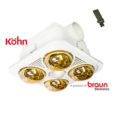 Đèn sưởi âm trần Braun BU04GR (điều khiển từ xa)