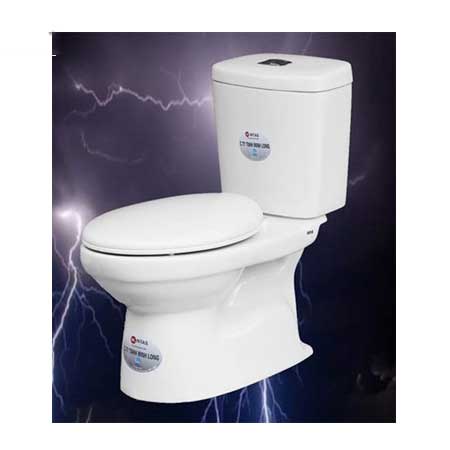 Bồn cầu giá rẻ 2 nhấn S05 ( Nắp êm)