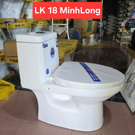 Bồn cầu két liền giá rẻ 2 nhấn Minh Long LK18