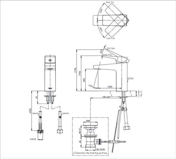 Vòi chậu lavabo Toto TVLM108RU Vòi chậu lavabo Toto TVLM108RU