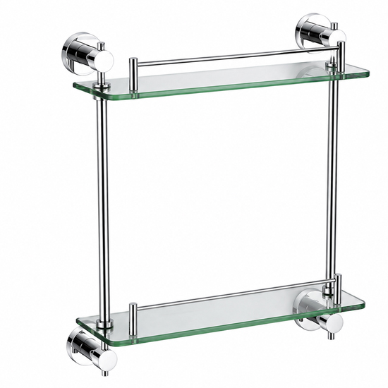 Kệ kính 2 tầng Geler 8904-2 kính chịu lực khung inox