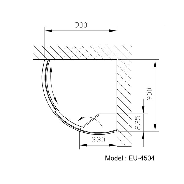 Phòng tắm vách kính Euroking EU-4504 Phòng tắm vách kính Euroking EU-4504