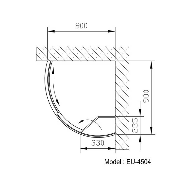 Phòng tắm vách kính Euroking EU-4504 Phòng tắm vách kính Euroking EU-4504