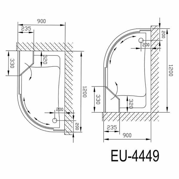 Phòng tắm vách kính EuroKing EU-4449B