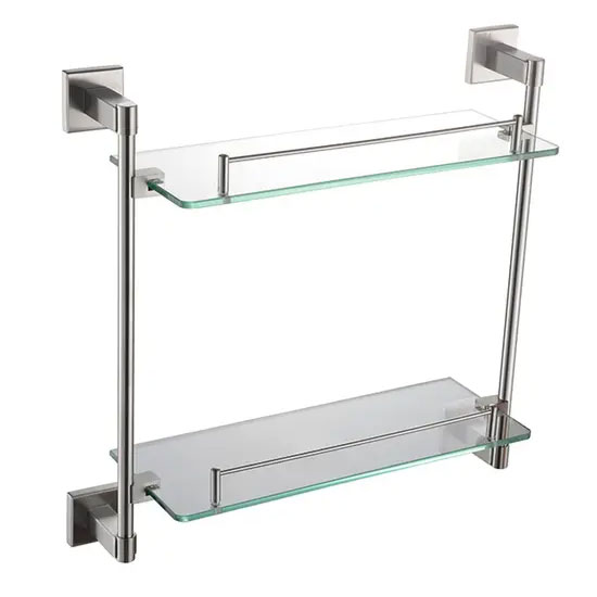 Kệ kính hai tầng CleanMax 53006 inox mạ crom