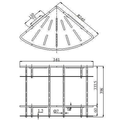 Kệ góc inox hai tầng BAO BN820 1 Kệ góc inox hai tầng BAO BN820 1