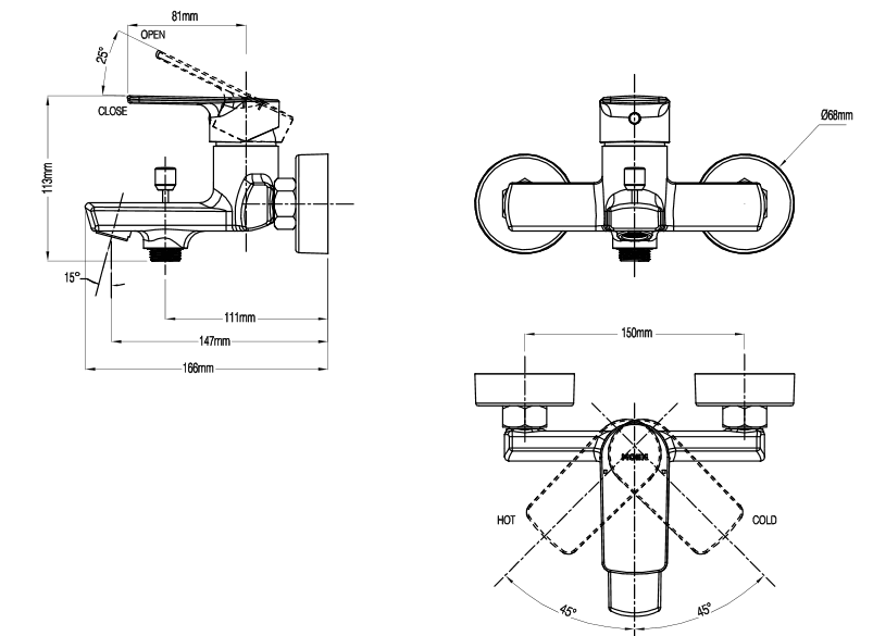Sen tắm nóng lạnh Moen 21132H
