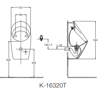 Bồn tiểu nam Kohler K-16320T-M-0 cảm ứng 