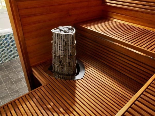 Máy xông hơi sauna hoạt động bằng cách nung đá tạo nhiệt