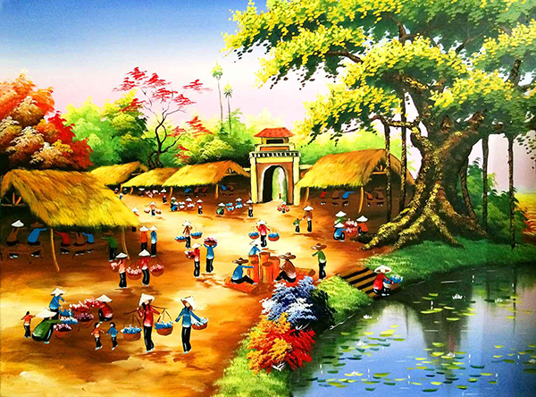 Gạch tranh cánh đồng Anh Khang ANK-DQ04